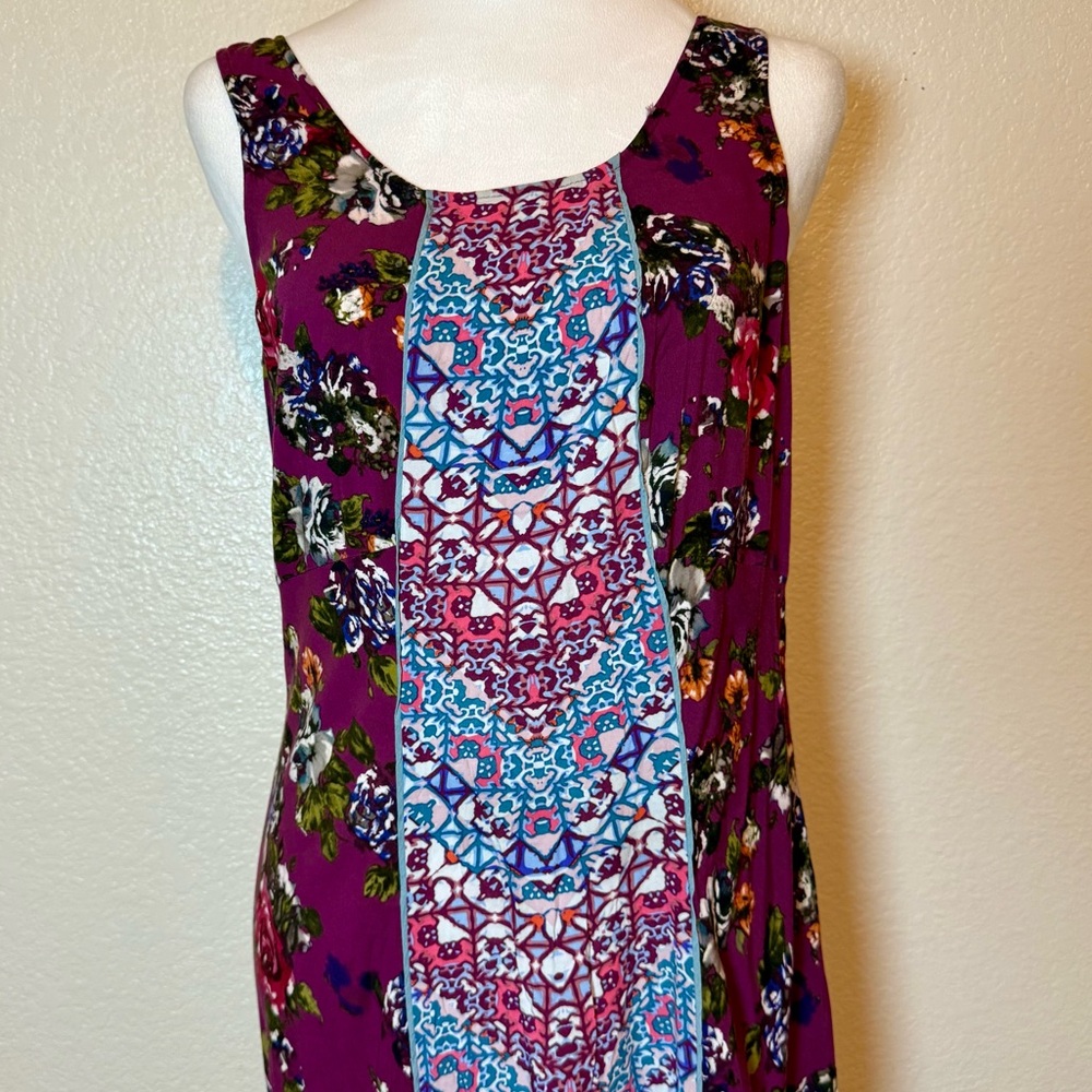 Sundance Tessarae Floral Boho Maxi Dress Maroon Size 6 - Picture 3 of 15